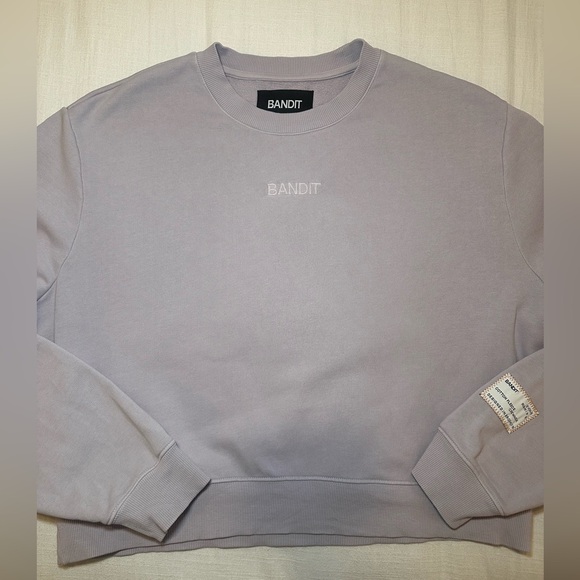 Bandit Cotton Fleece Cropped Crewneck in Light Thistle - Picture 3 of 15